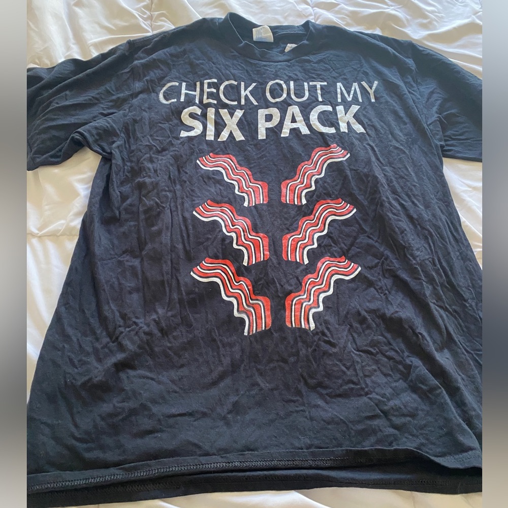 Funny Check Out My Six Pack Bacon Unisex T-shirt  L